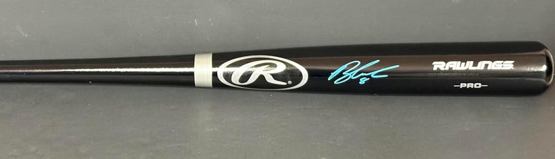 SidsGraphs Brandon Lowe Pittsburgh Pirates Autographed Signed Black Baseball Bat BECKETT Witness Hologram - Image 1